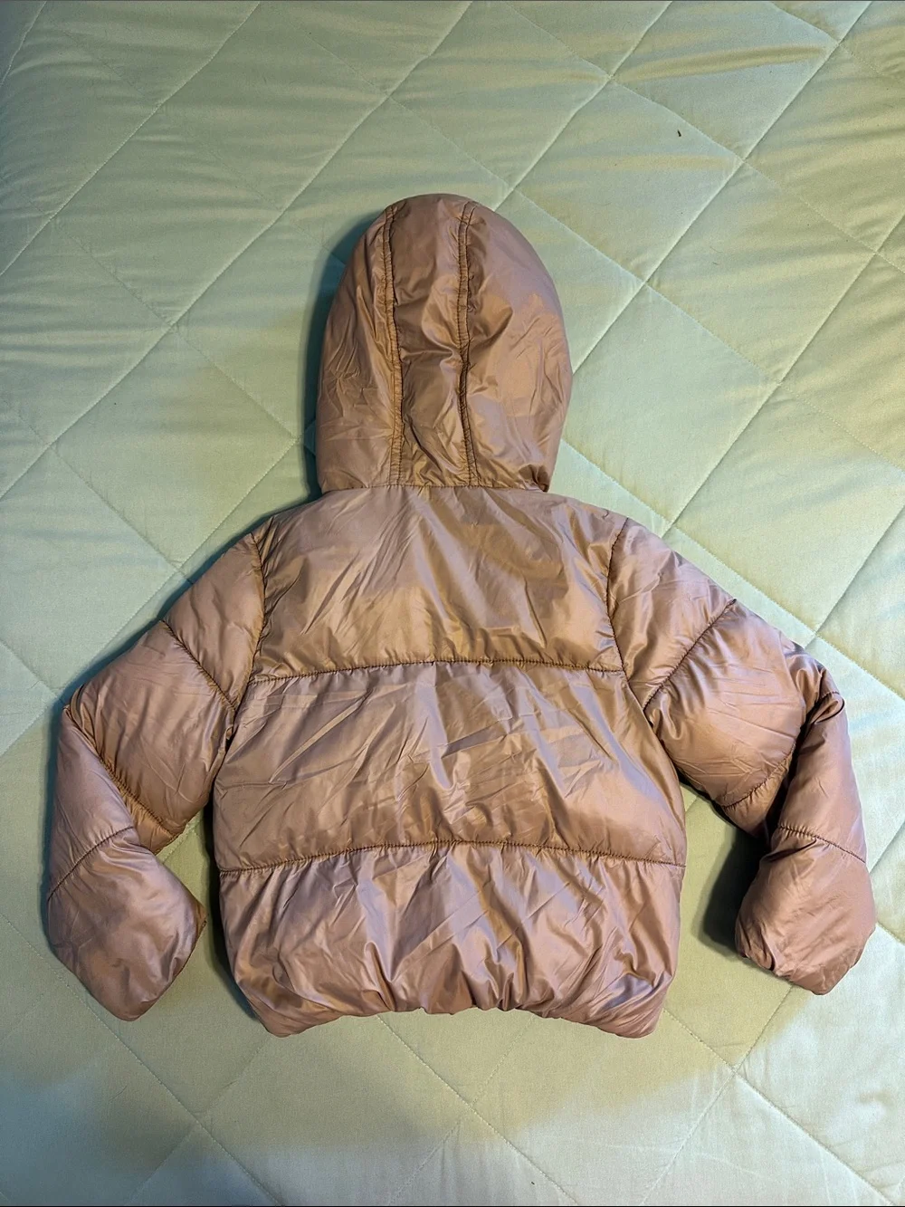 Old Navy Girls' Hooded Puffer Jacket in Dusty Rose